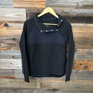 Abercrombie & Fitch Black Fleece Puffer Asymmetrical Pullover Snap-up Small